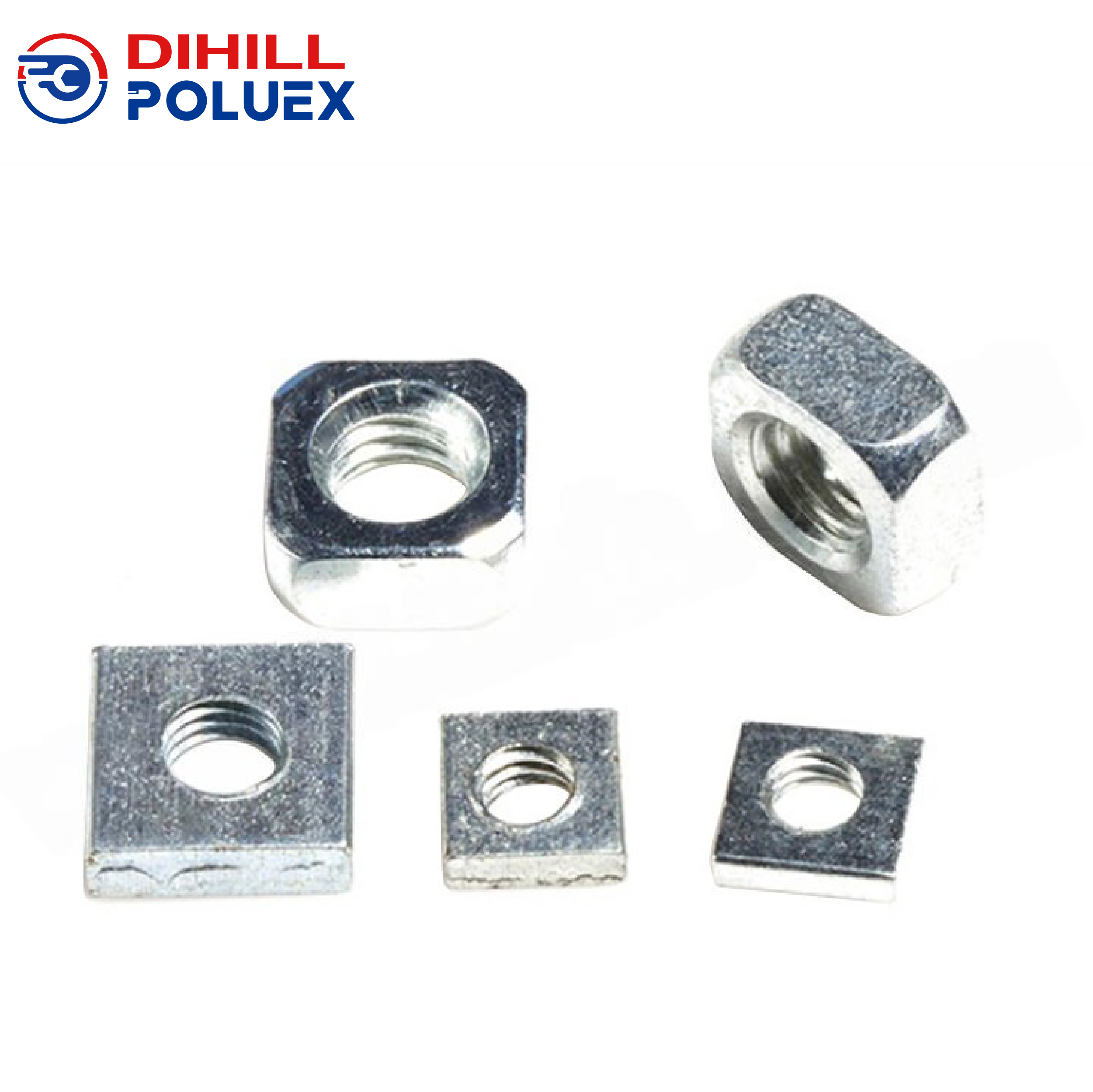 四方螺母 碳钢 4级 镀锌 粗牙 M12倒角