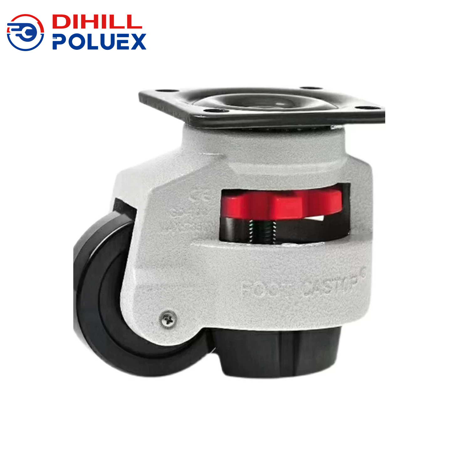 0F水平调节脚轮重型丝杆款80S调节扳手铝型材三角板万向轮